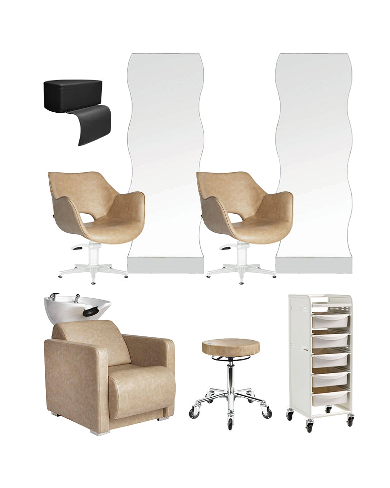 Sand hairdresser starter kit - with 2 styling stations, 1 washing station, and equipment